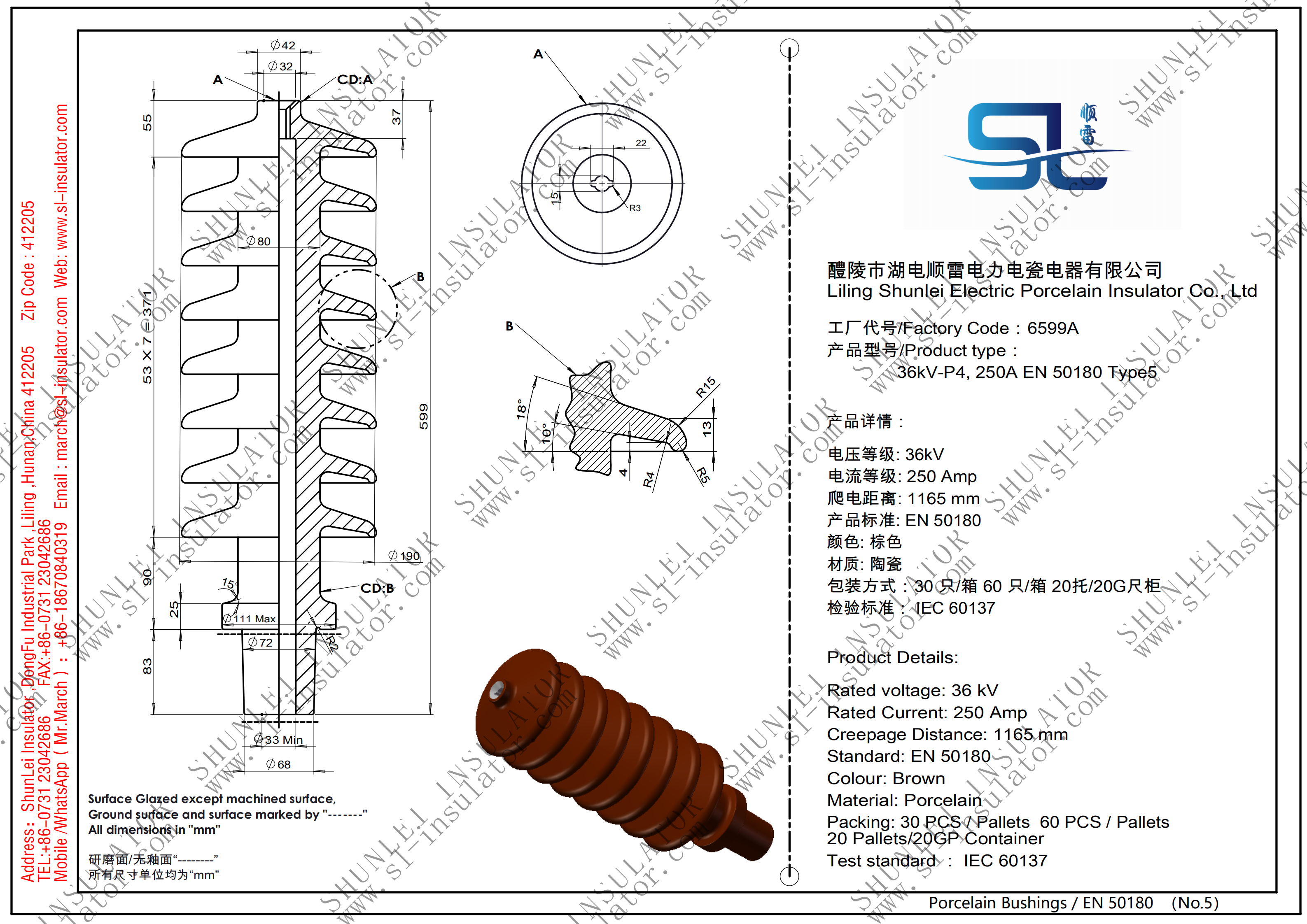 36kV-P4, 250A EN 50180 Type5