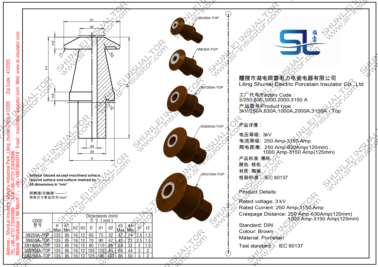 3kV250A-3150A DIN - Top