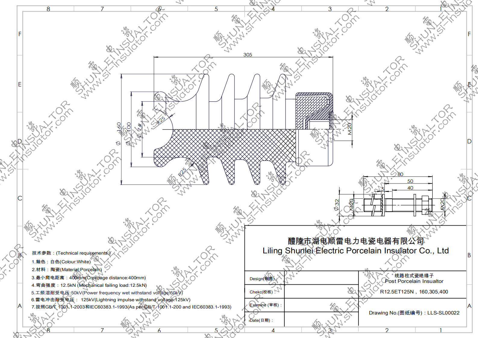 Post Porcelain Insulators R12.5ET125N